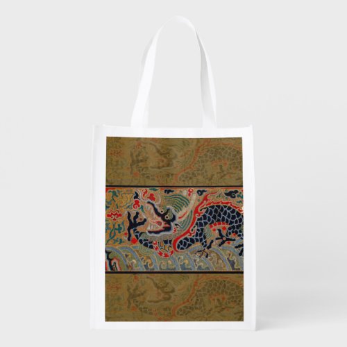 Chinese Dragon Symbol Antique Asian Reusable Grocery Bag