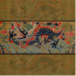 Chinese Dragon Symbol Antique Asian Statuette<br><div class="desc">This early Qing Dynasty running dragon beauty was found in an antique store -- the vintage dragon image is based on a piece of early Chinese tapestry. The Chinese dragon tapestry was created in silk brocade. The vintage dragon has four claws, and is running across the page. The dragon is...</div>