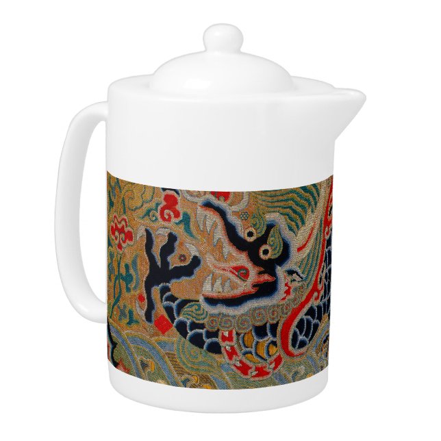 Chinese Dragon Symbol Antique Asian Teapot (Left)