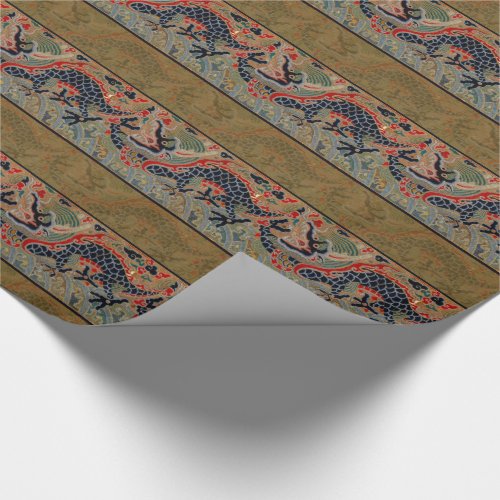Chinese Dragon Symbol Antique Asian Wrapping Paper