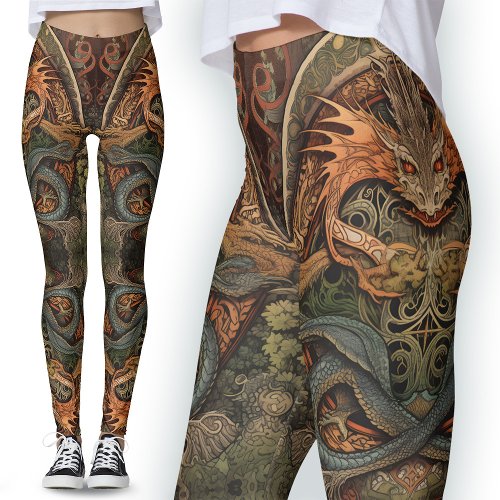 Chinese Dragon Tattoo Art Leggings