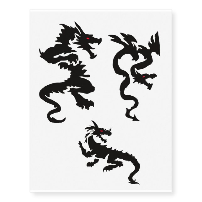Chinese dragon temporary tattoos (Front)