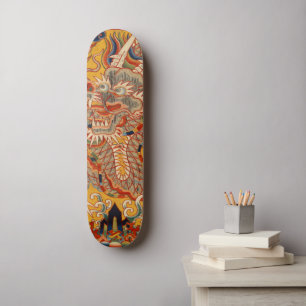 Chinese Dragon Vintage Tapestry Cool Wall Art Skateboard
