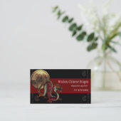 Chinese Dragon w/Gold Wisdom Coin Business Cards (Standing Front)