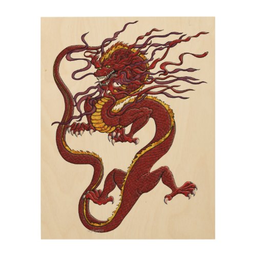 Chinese Dragon Wood Art