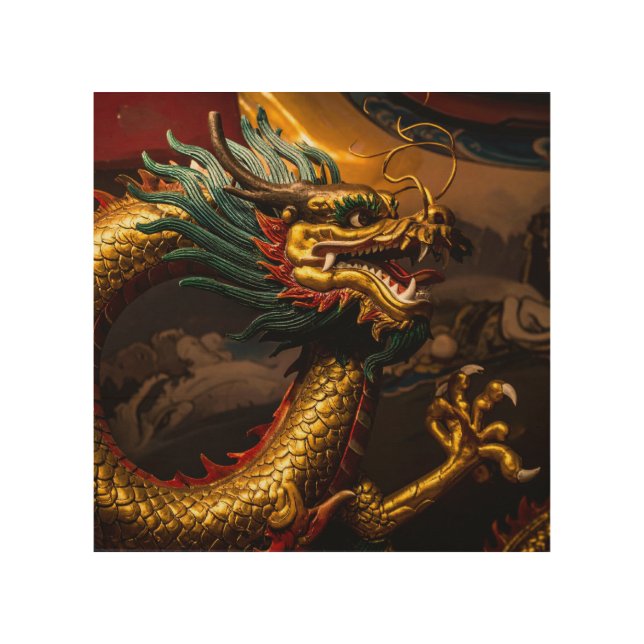 Chinese Dragon Wood Wall Art (Front)