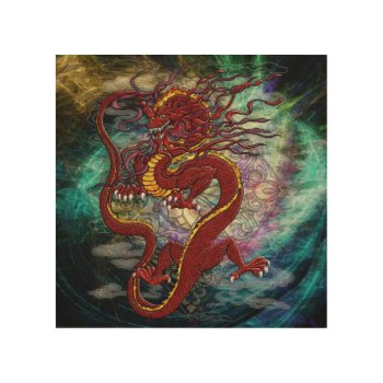 Chinese Dragon Wood Wall Art by gailgastfield at Zazzle