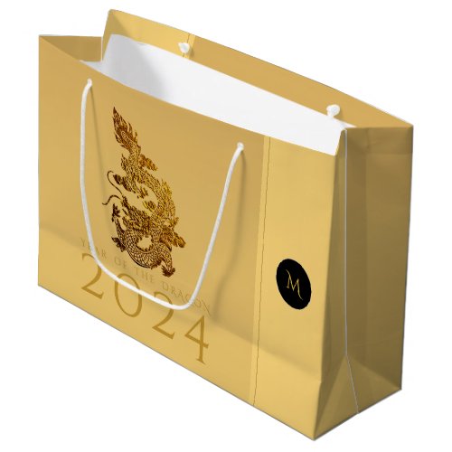 Chinese Dragon Year 2024 Elegant Monogram LGB Large Gift Bag