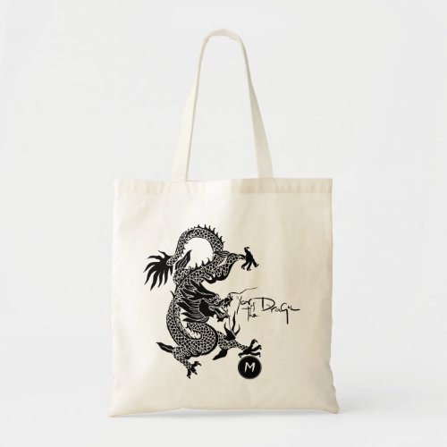 Chinese Dragon Year Black paper_cut Monogram TB Tote Bag