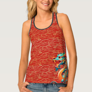 Chinese Dragon year Zodiac Birthday Red pattern TT Tank Top