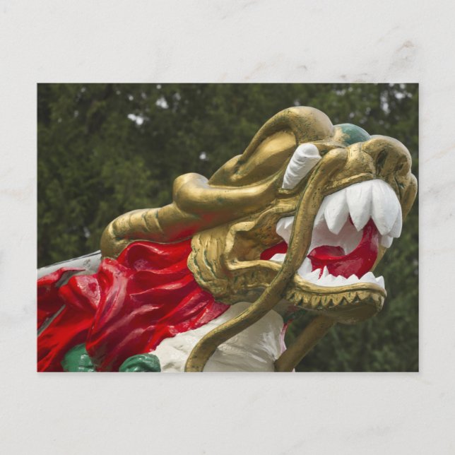 Chinese dragonboat figurehead, Stanley Park Postcard (Front)