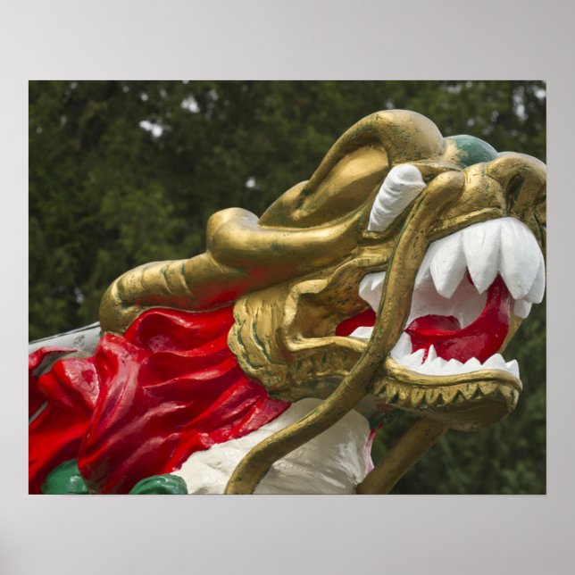 Chinese dragonboat figurehead, Stanley Park Poster (Front)