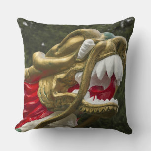 Chinese dragonboat figurehead, Stanley Park Throw Pillow