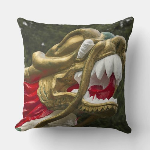 Chinese dragonboat figurehead Stanley Park Throw Pillow