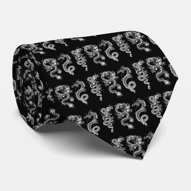 Chinese dragons neck tie (Rolled)