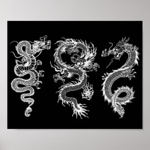 Chinese dragons poster