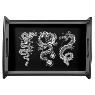 Chinese dragons serving tray