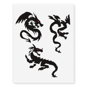 Chinese dragons temporary tattoos
