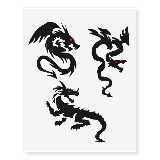 Chinese dragons temporary tattoos (Front)