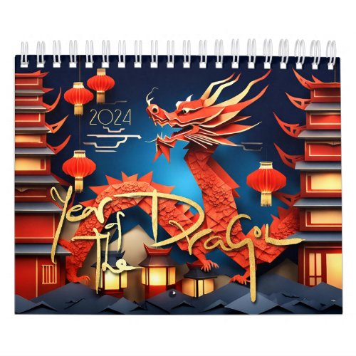 Chinese Dragons Year custom year 2024 C Calendar