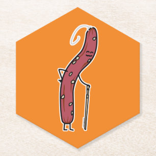 Chinese dry sausage aged fat Cantonese Lap Cheong Paper Coaster