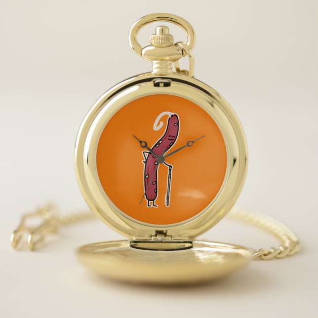 Chinese dry sausage aged fat Cantonese Lap Cheong Pocket Watch (Inside)