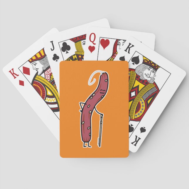 Chinese dry sausage aged fat Cantonese Lap Cheong Poker Cards (Back)