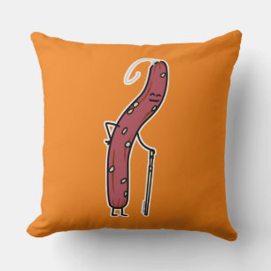 Chinese dry sausage aged fat Cantonese Lap Cheong Throw Pillow