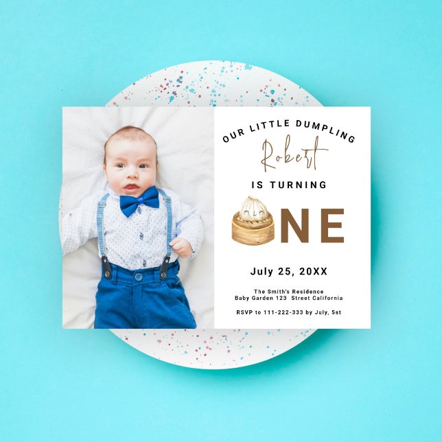 Chinese dumpling 1st Birthday Party  Invitation (Creator Uploaded)