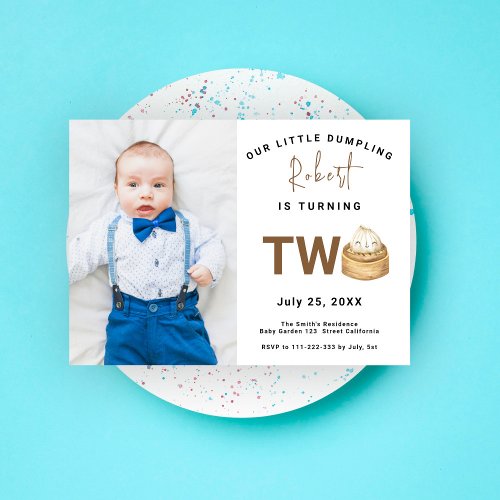 Chinese dumpling Birthday Party  Invitation