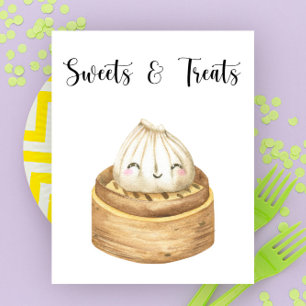 Chinese dumpling - sweets and treats baby shower poster