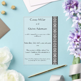 Chinese Elegance in Black Acrylic Wedding Invitations