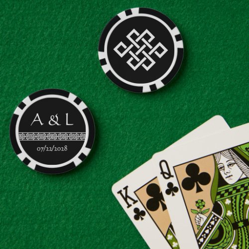 Chinese Elegance in Black Poker Chips