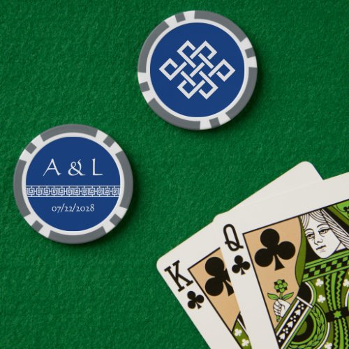 Chinese Elegance in Blue Poker Chips