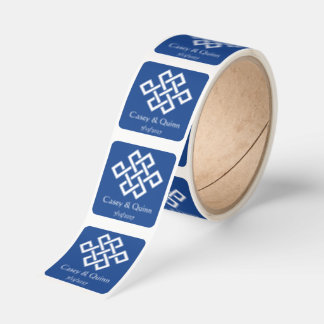 Chinese Elegance in Blue Wedding Square Sticker