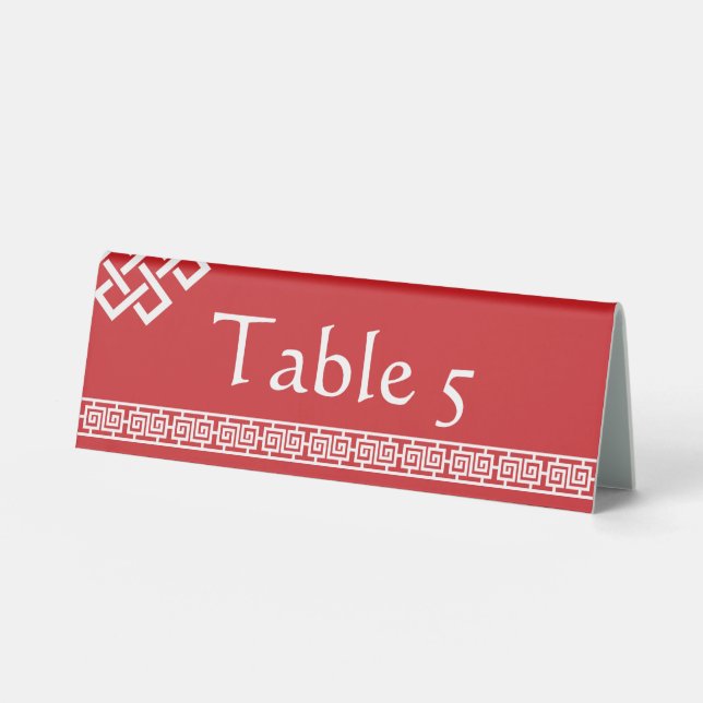 Chinese Elegance in Cherry Table Tent Sign (Front)