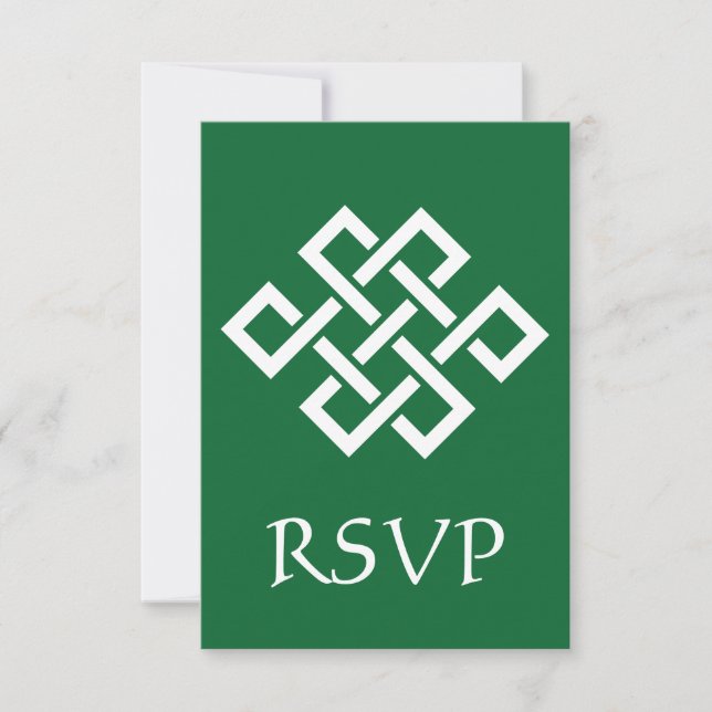 Chinese Elegance in Green RSVP Card (Front)