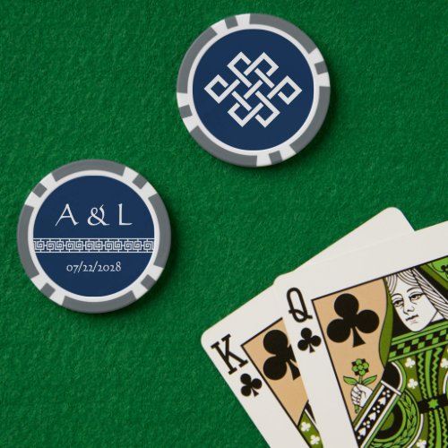 Chinese Elegance in Navy Poker Chips