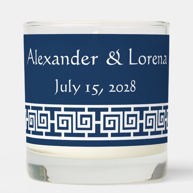 Chinese Elegance in Navy Scented Candle (Front)