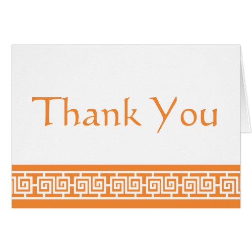 Chinese Elegance in Orange Thank You Card