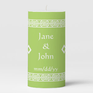 Chinese Elegance in Peridot  Pillar Candle