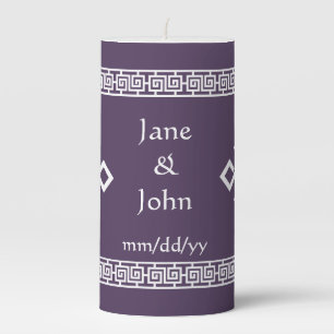 Chinese Elegance in Purple Pillar Candle