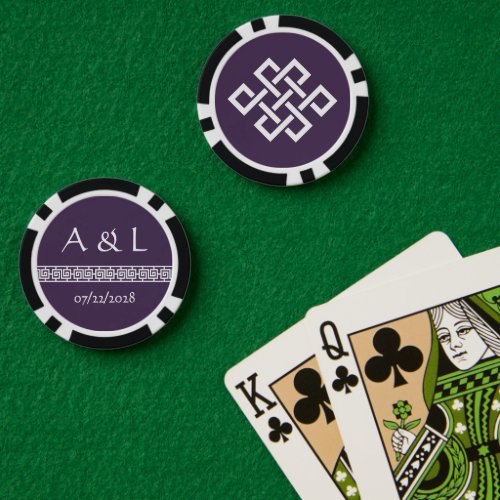 Chinese Elegance in Purple Poker Chips