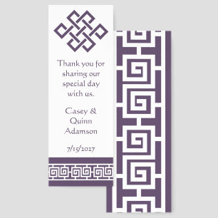 Chinese Elegance in Purple Wedding Favor Bookmarks