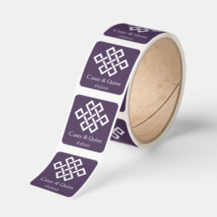 Chinese Elegance in Purple Wedding Square Sticker