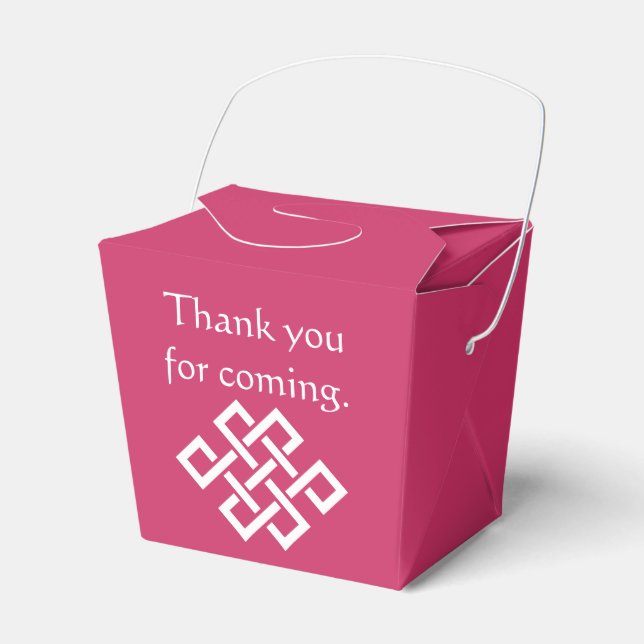 Chinese Elegance in Raspberry Favor Box (Front Side)