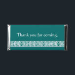 Chinese Elegance in Teal  Hershey Bar Favors<br><div class="desc">Give your guests a tasty treat to take home at your elegant wedding or special event with these Hershey’s bars, featuring a white geometric band, inspired by Chinese patterns, below sample text on a rich teal background on the top of the wrapper. The bottom features name and date spots with...</div>