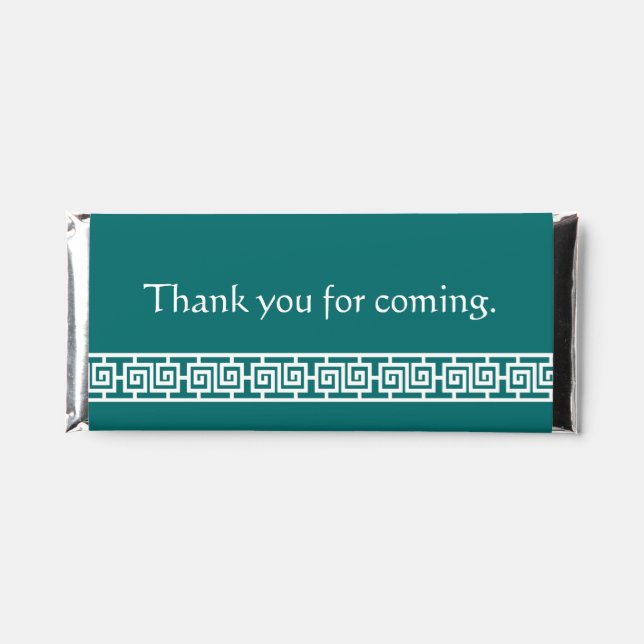 Chinese Elegance in Teal  Hershey Bar Favors (Front)
