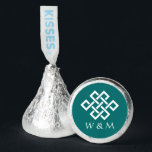 Chinese Elegance in Teal  Hershey®'s Kisses®<br><div class="desc">Give your guests a tasty treat to take home at your elegant wedding or special event with these Hershey’s candies, featuring a white Chinese good luck knot above a sample set of initials on a rich teal background on the bottom of the wrapper. Customize the initials to create a personalized...</div>