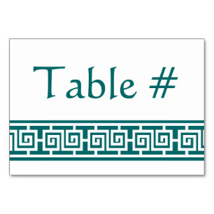 Chinese Elegance in Teal Table Card